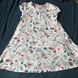 Disney White Minnie Mouse Dress/Tunic with Red and Teal Accents